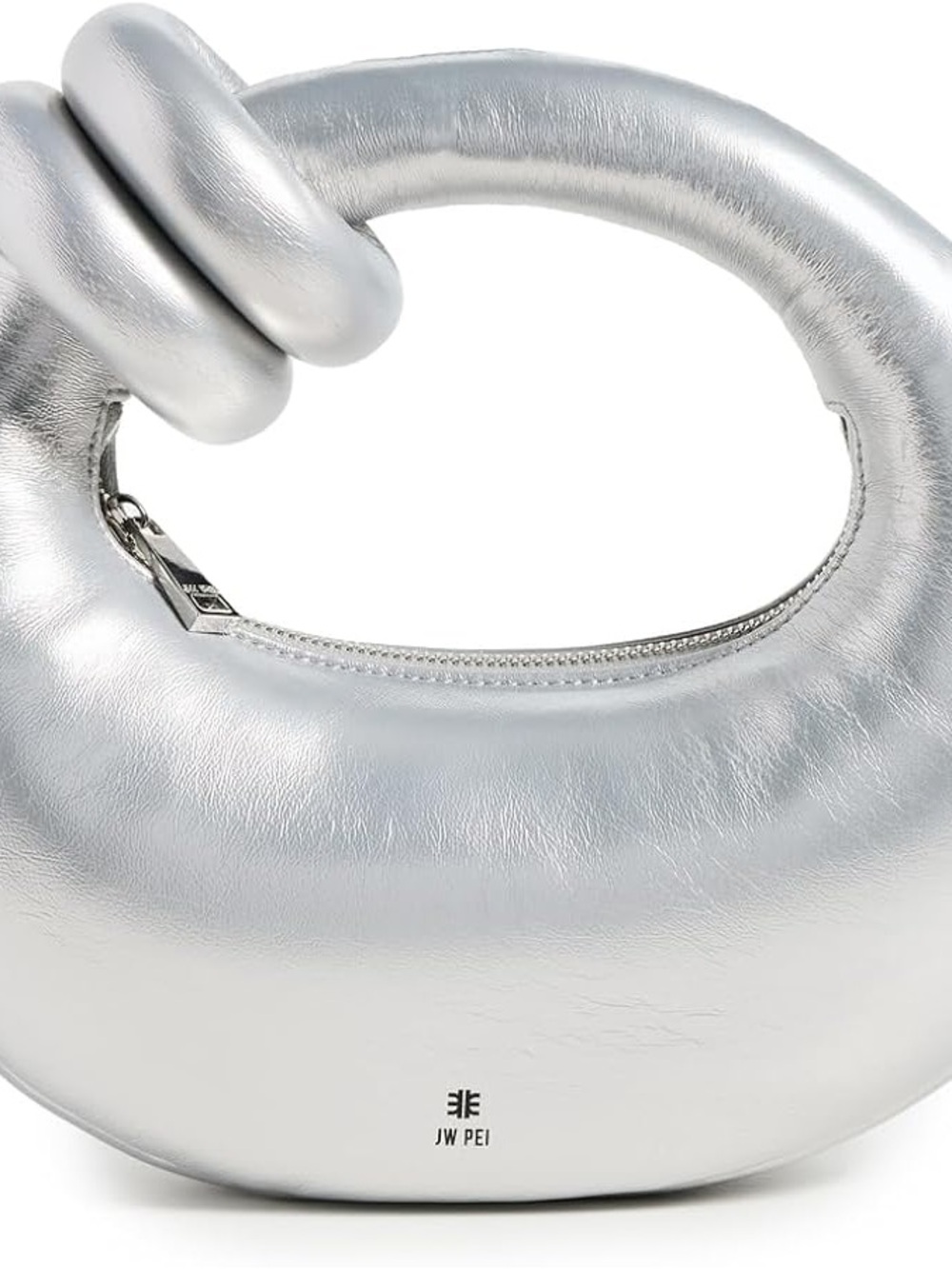 JW PEI Silver Mini Knot Handle Bag